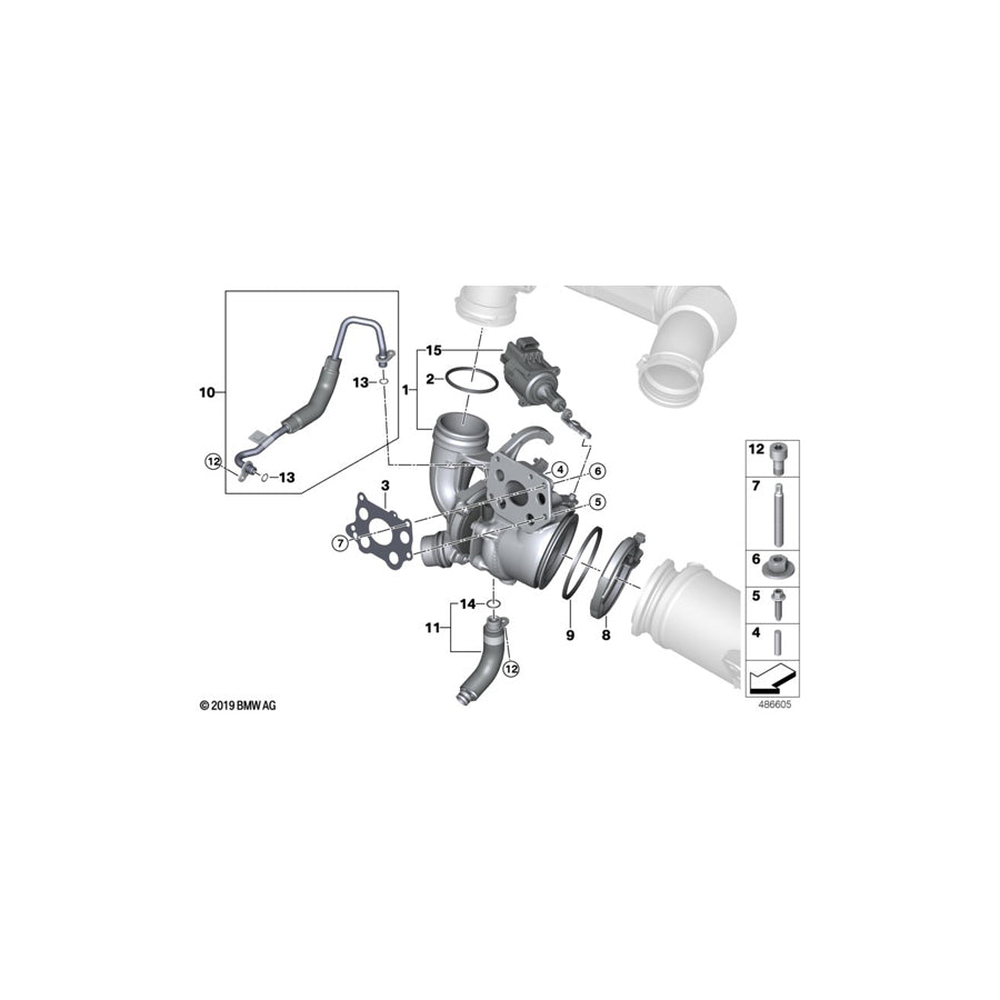 Genuine BMW 11428629962 F45 F46 F39 Oil Supply Line (Inc. X2 20i, X1 18i & One)