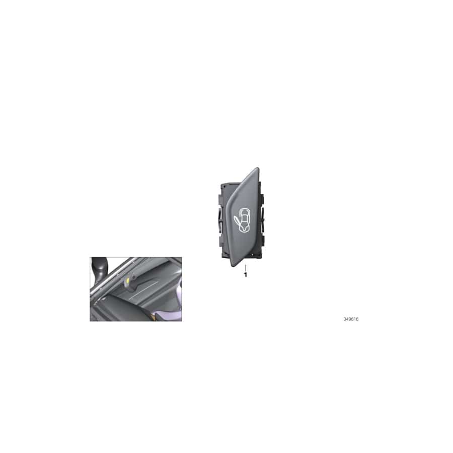Genuine BMW 61319312672 I15 Door Opening Button, Right (Inc. i8)
