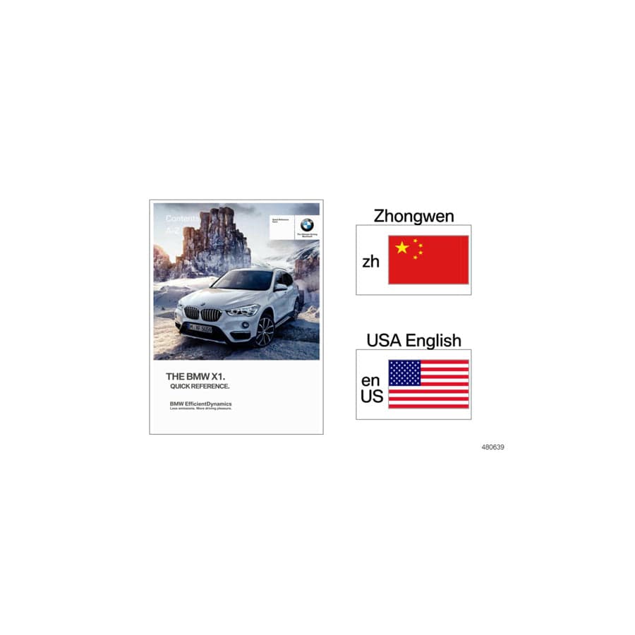 Genuine BMW 01402982642 F48 Quick Reference Card F49 ZH (Inc. X1 28i & X1 28iX)