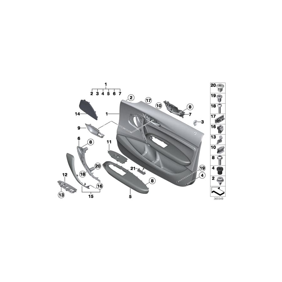 Genuine BMW 51418064264 F23 F22 F21 Trim Handle, Alu Hexagon, Right (Inc. 220d, 220i & M240i)