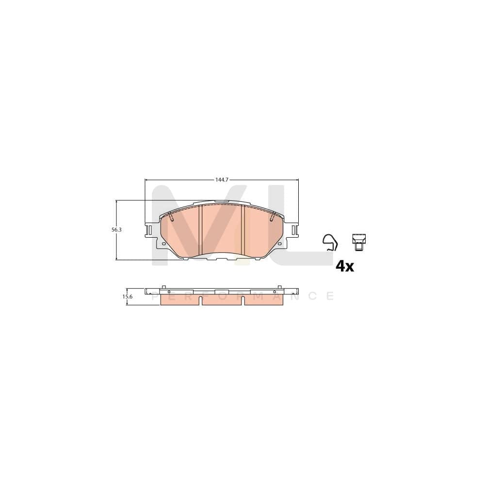 TRW Gdb2196 Brake Pad Set For Toyota Hilux Viii Pickup Not Prepared For Wear Indicator, With Accessories