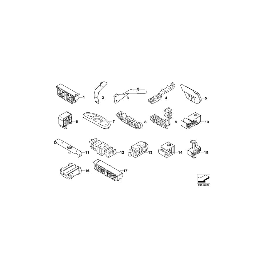 Genuine BMW 34306771401 E64 E60 Bracket, Brake Pipe, 5-Fold (Inc. 535xi, 520i & 535i)
