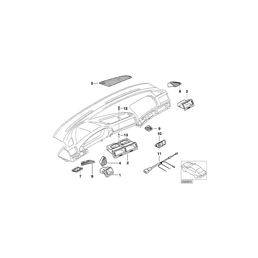 Genuine BMW 64228183848 E38 Covering Defroster Nozzle Right SCHWARZ (Inc. 728iL, 730i & 730iL)
