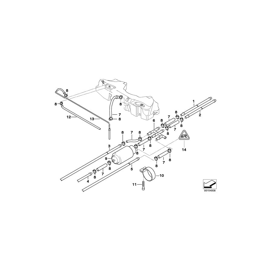 Genuine BMW 16111183297 E39 Fuel Pipe (Inc. 525d, 540iP & 540i)