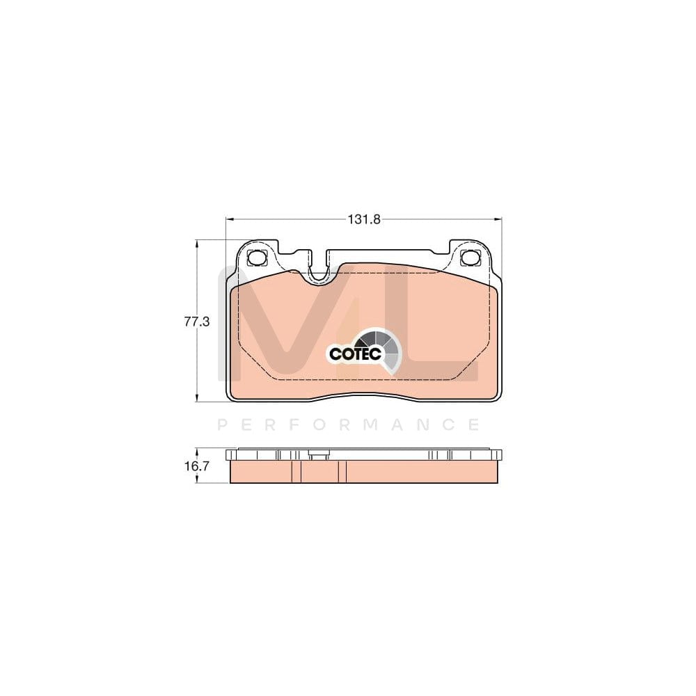 TRW Cotec Gdb2022 Brake Pad Set For Audi Q5 (8Rb) Prepared For Wear Indicator