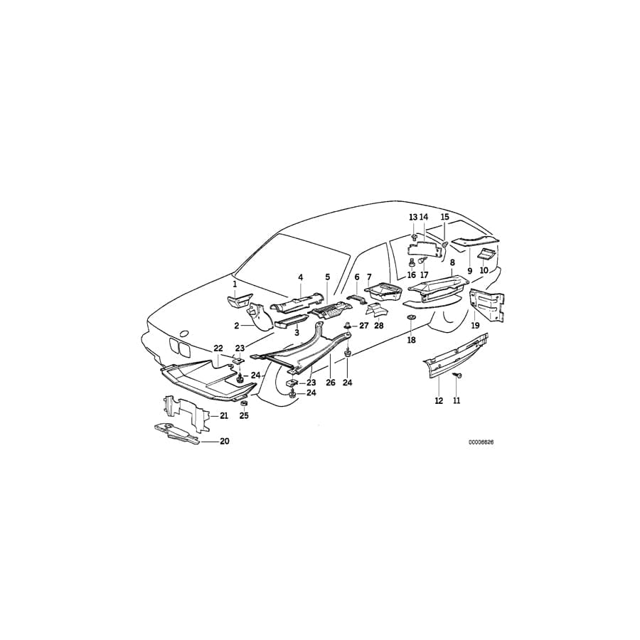 Genuine BMW 51712251700 E34 Covering Left (Inc. M5 & M5 3.8)