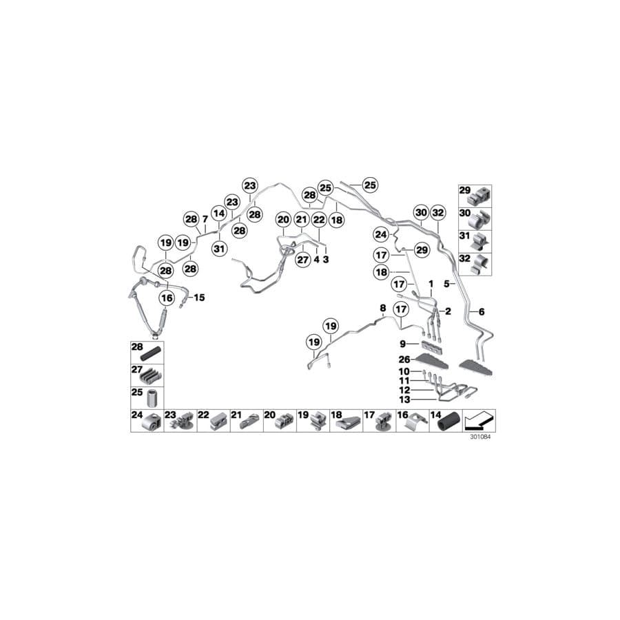 Genuine BMW 34326775102 F03 F11 Pipeline With Pressure Hose M12/M12 (Inc. 550i, 730Ld & 520dX)