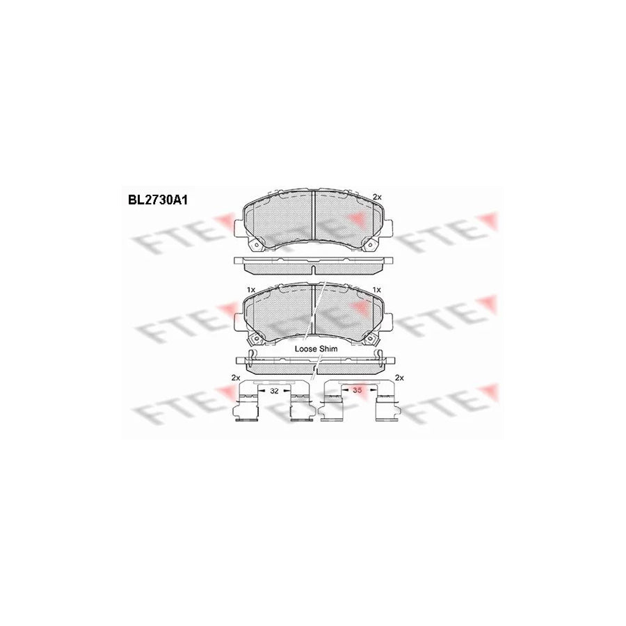 FTE 9010950 Brake Pad Set for Isuzu D-Max