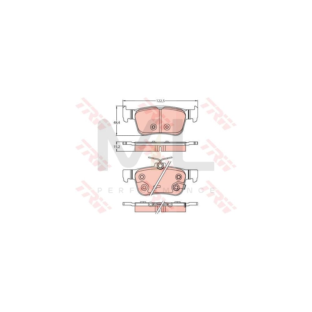 TRW Gdb2256 Brake Pad Set For Honda Civic With Acoustic Wear Warning
