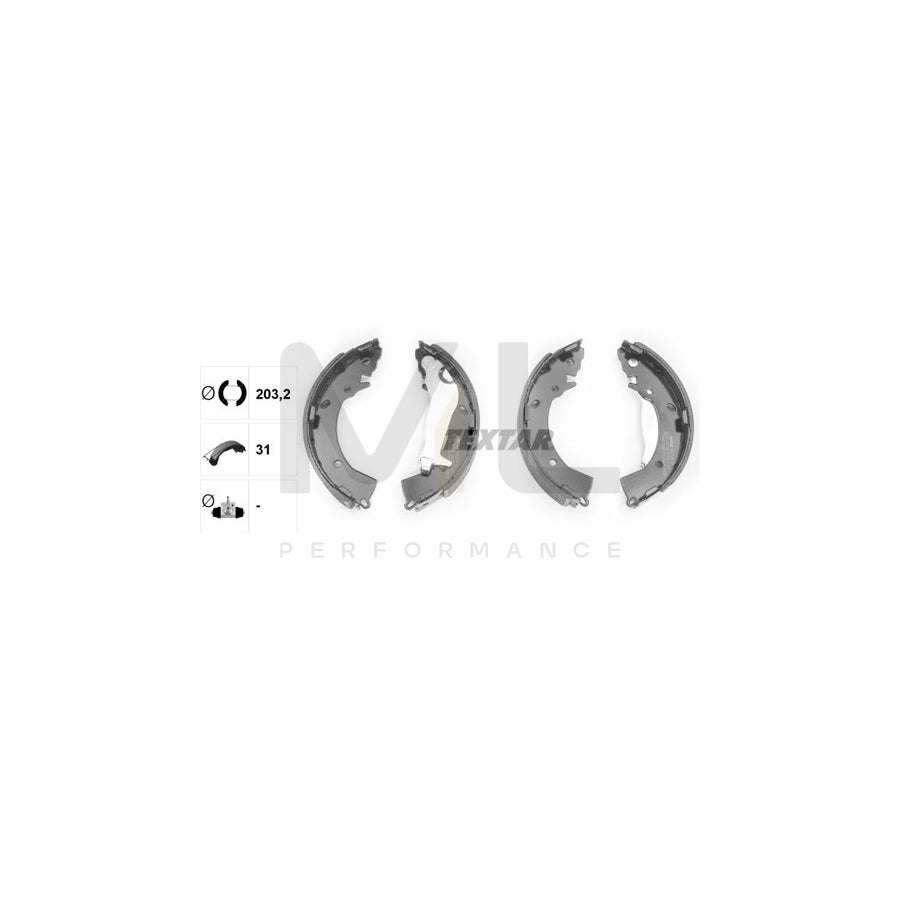 TEXTAR 91063300 Brake Shoe Set with handbrake lever
