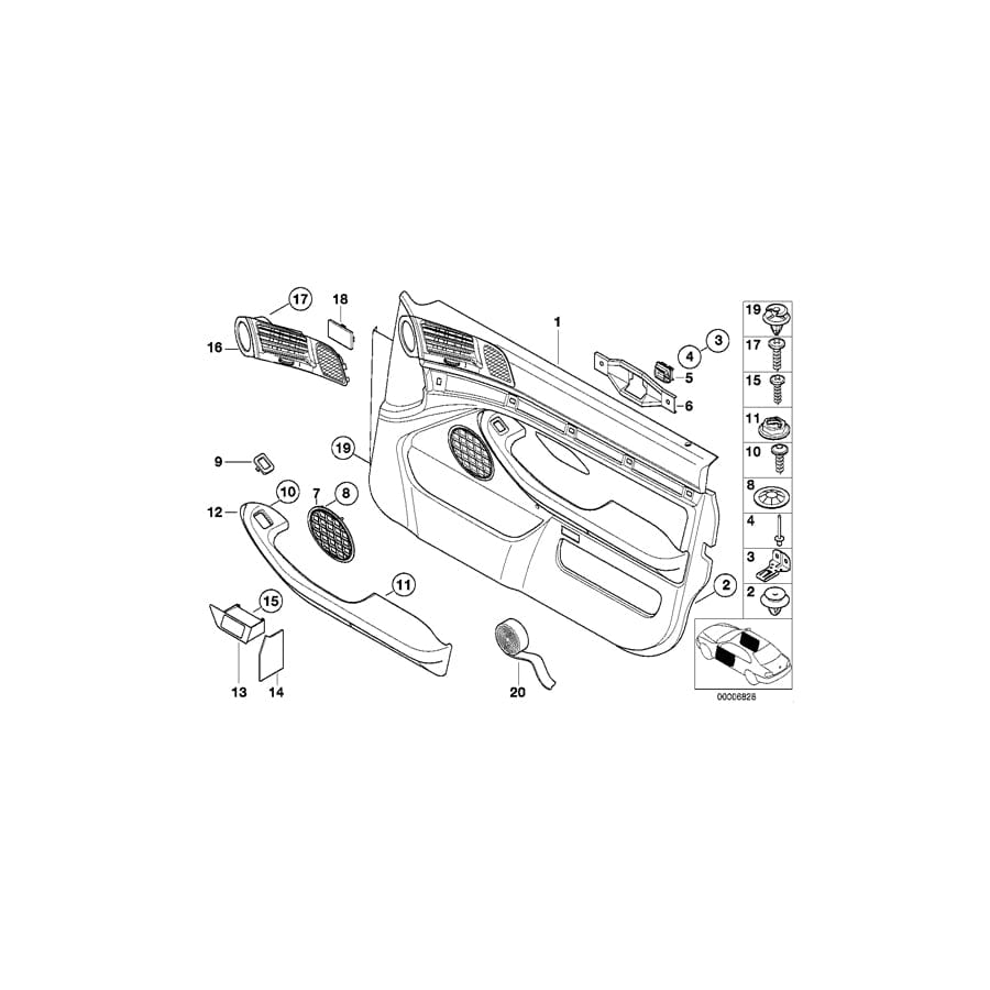 Genuine BMW 64228364034 E39 Fresh Air Grille, Right DUNKELBEIGE (Inc. 520d, 525d & 540i)