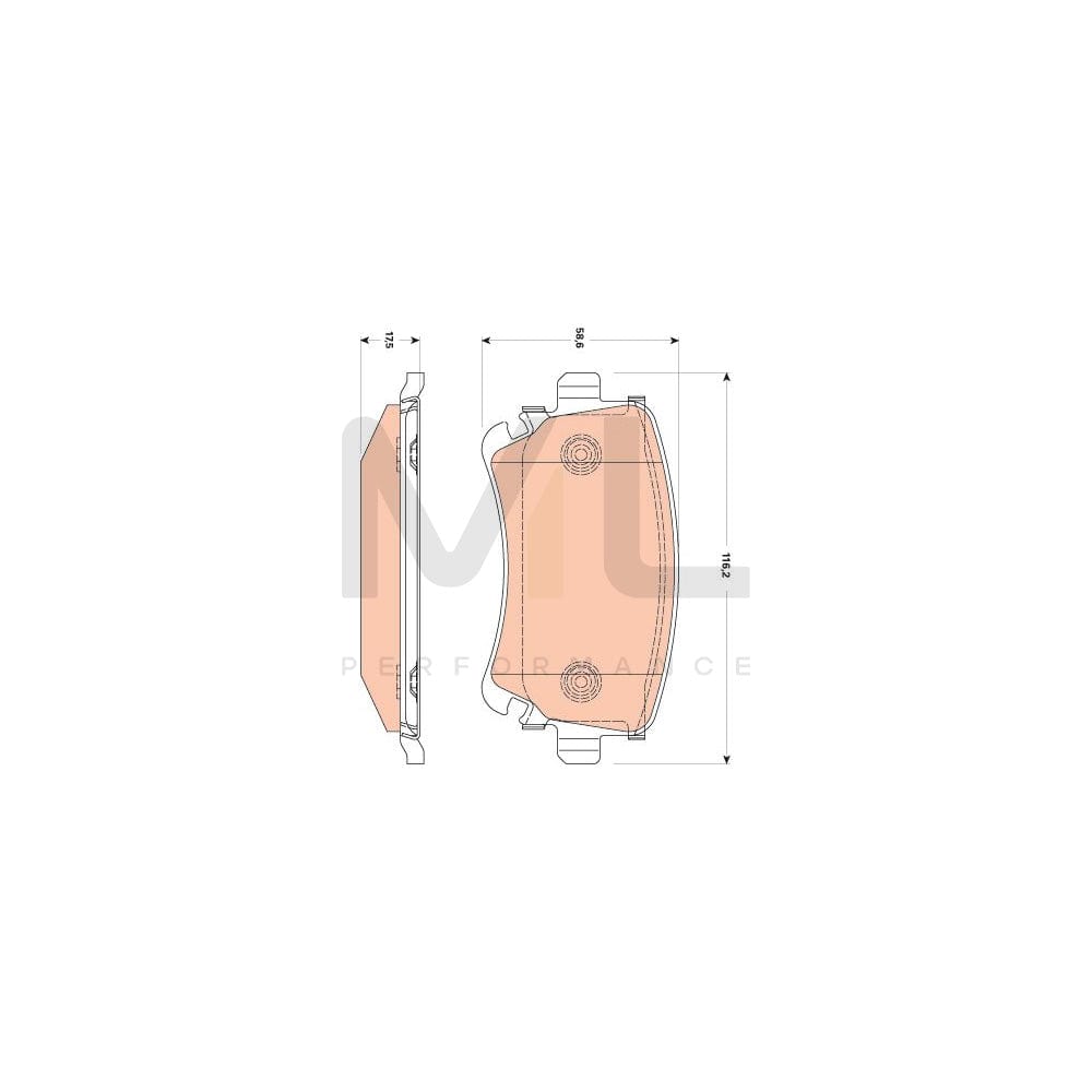 TRW Gdb1769 Brake Pad Set For Audi A4 Prepared For Wear Indicator, With Brake Caliper Screws, With Accessories