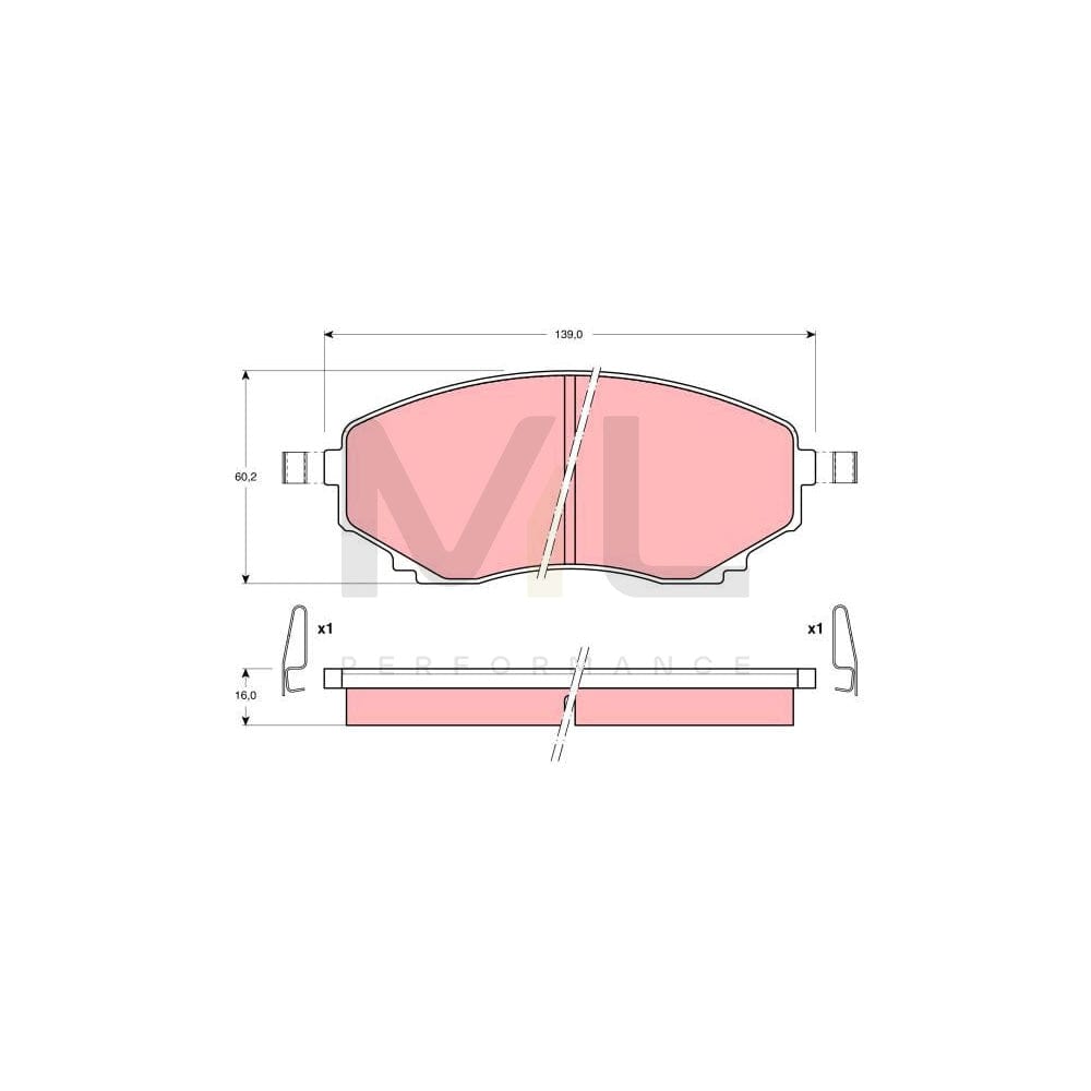 TRW Gdb1177 Brake Pad Set With Acoustic Wear Warning, With Accessories