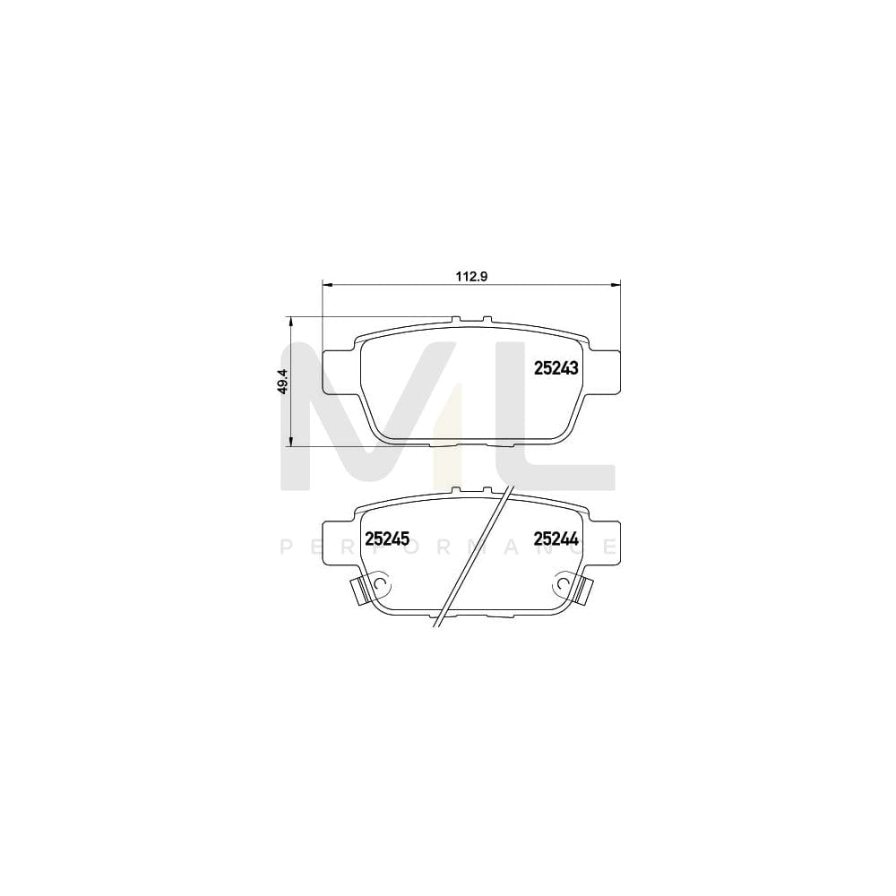 Hella 8DB 355 016-091 Brake Pad Set For With Acoustic Wear Warning | ML Performance Car Parts