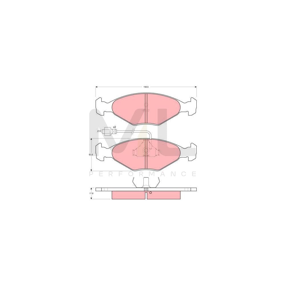 TRW Gdb281 Brake Pad Set Incl. Wear Warning Contact