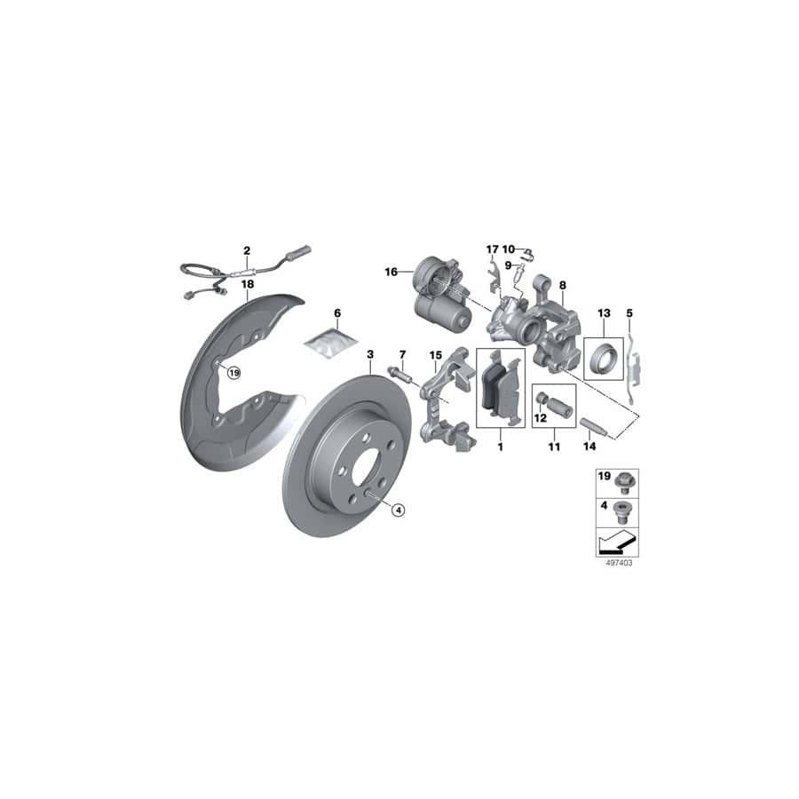 Genuine BMW 34206895368 F40 F39 F44 Caliper Housing Right (Inc. M135iX, X2 M35iX & M235iX)