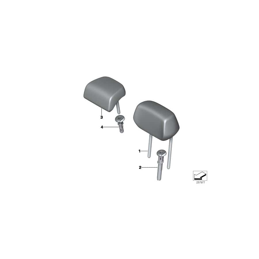 Genuine BMW 52207312851 F31 F30 Head Rest Leather, Rear SATTELBRAUN (Inc. 330dX, Hybrid 3 & 335dX)