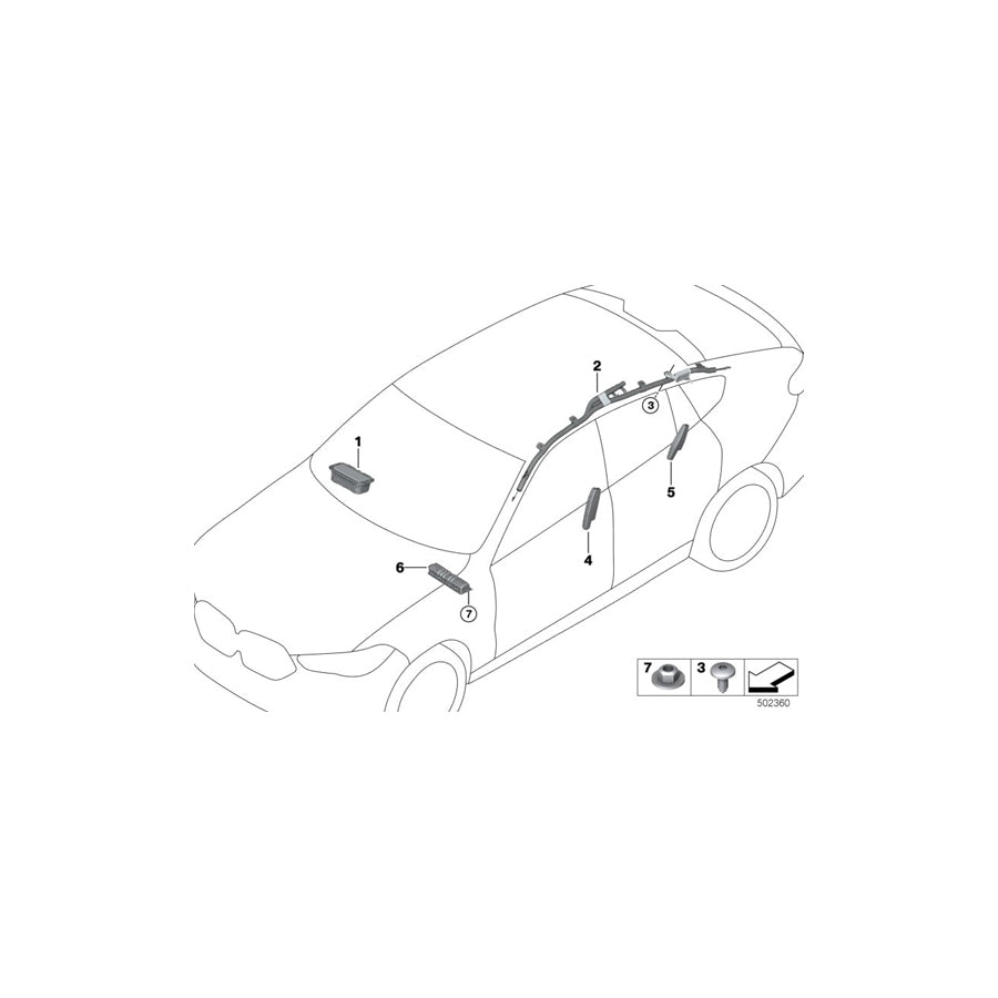 Genuine BMW 72126996657 G06 Side Airbag, Seat, Rear Left ECE/US (Inc. X6 30dX, X6 40i & X6 M50dX)