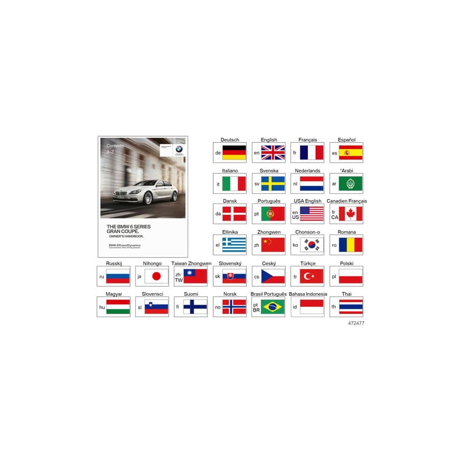 Genuine BMW 01402988350 Owner's Manual For F06 ENUS (Inc. 650i, 650iX & 640i)