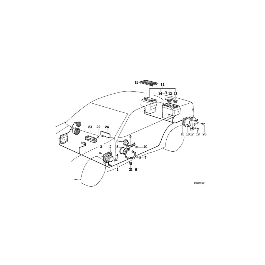 Genuine BMW 65138357502 E36 Rear Right Loudspeaker HIFI SYSTEM (Inc. 325i, 320i & 318is)