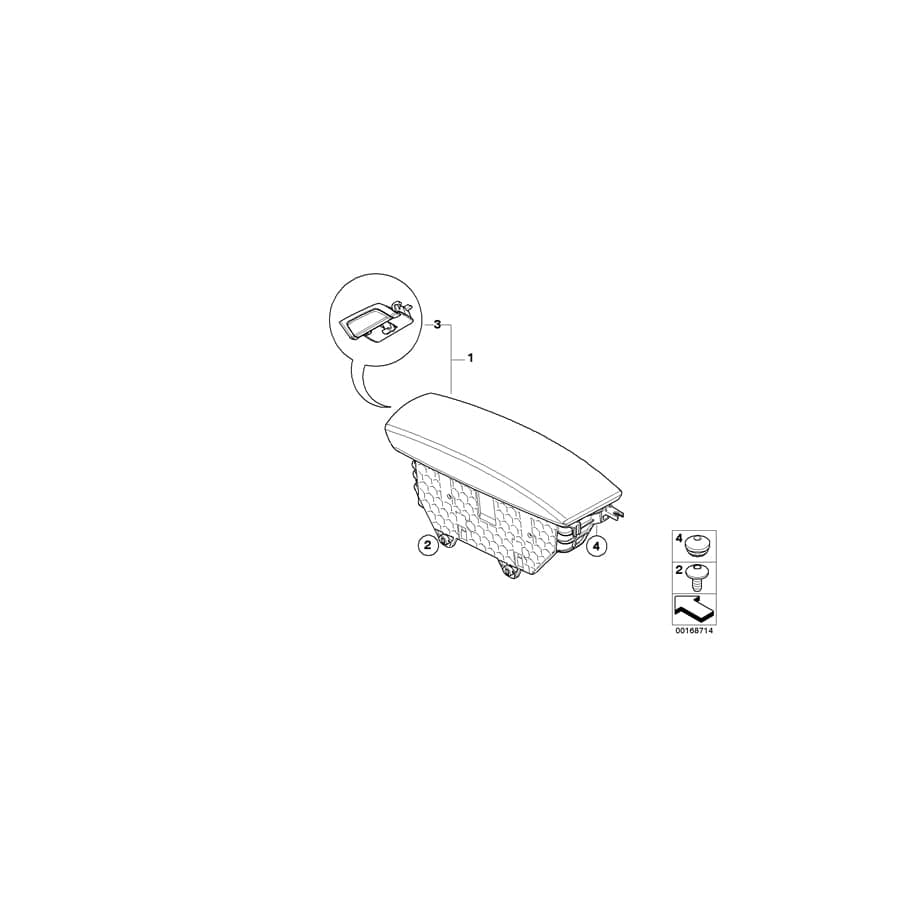 Genuine BMW 51166973471 E70 Armrest, Front Center Left CAMEL (Inc. X5)