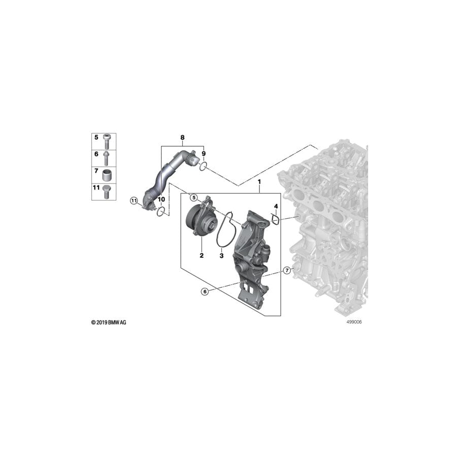 Genuine BMW 11539896566 F55 Line From Coolant Pump-Cylinder Head (Inc. Cooper & Cooper ALL4)