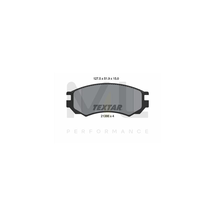 TEXTAR 2138603 Brake pad set not prepared for wear indicator