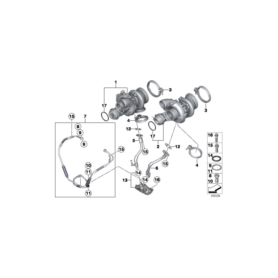 Genuine BMW 11429453893 F12 F06 Exhaust Turbocharger Oil Return Line ZYL. 1-4 (Inc. AlpinaB7, 750LiX 4.4 & M550iX)