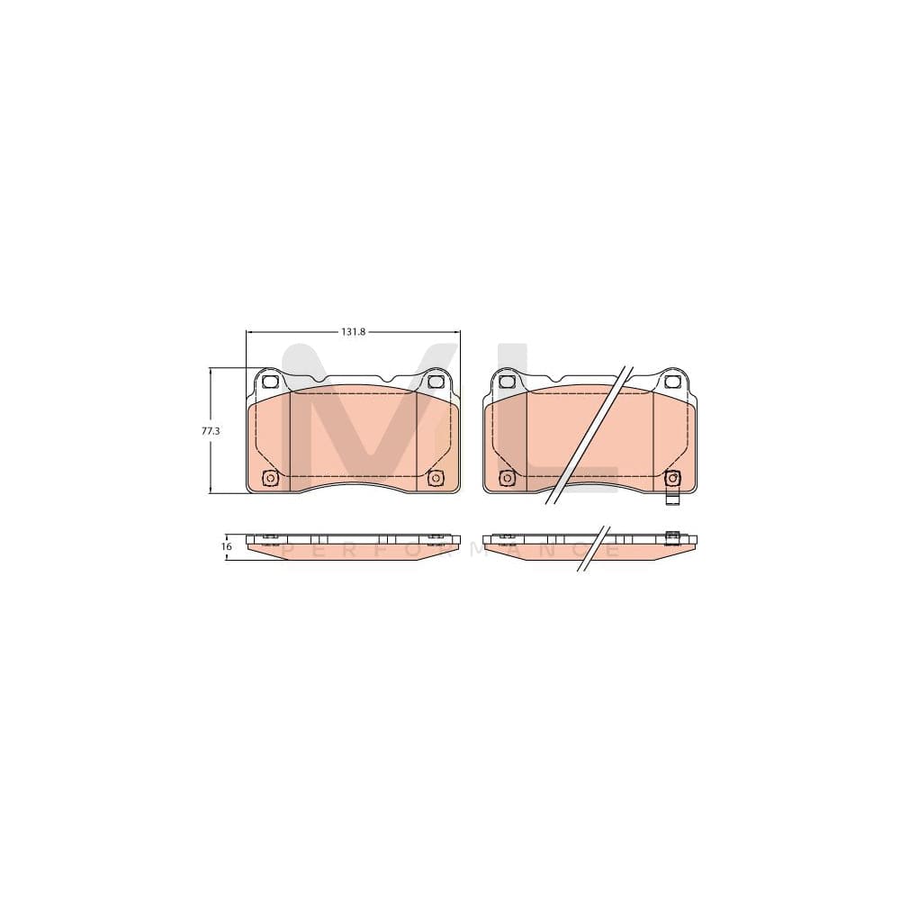TRW Gdb2237 Brake Pad Set For Honda Civic X Hatchback (Fc,Fk) With Acoustic Wear Warning