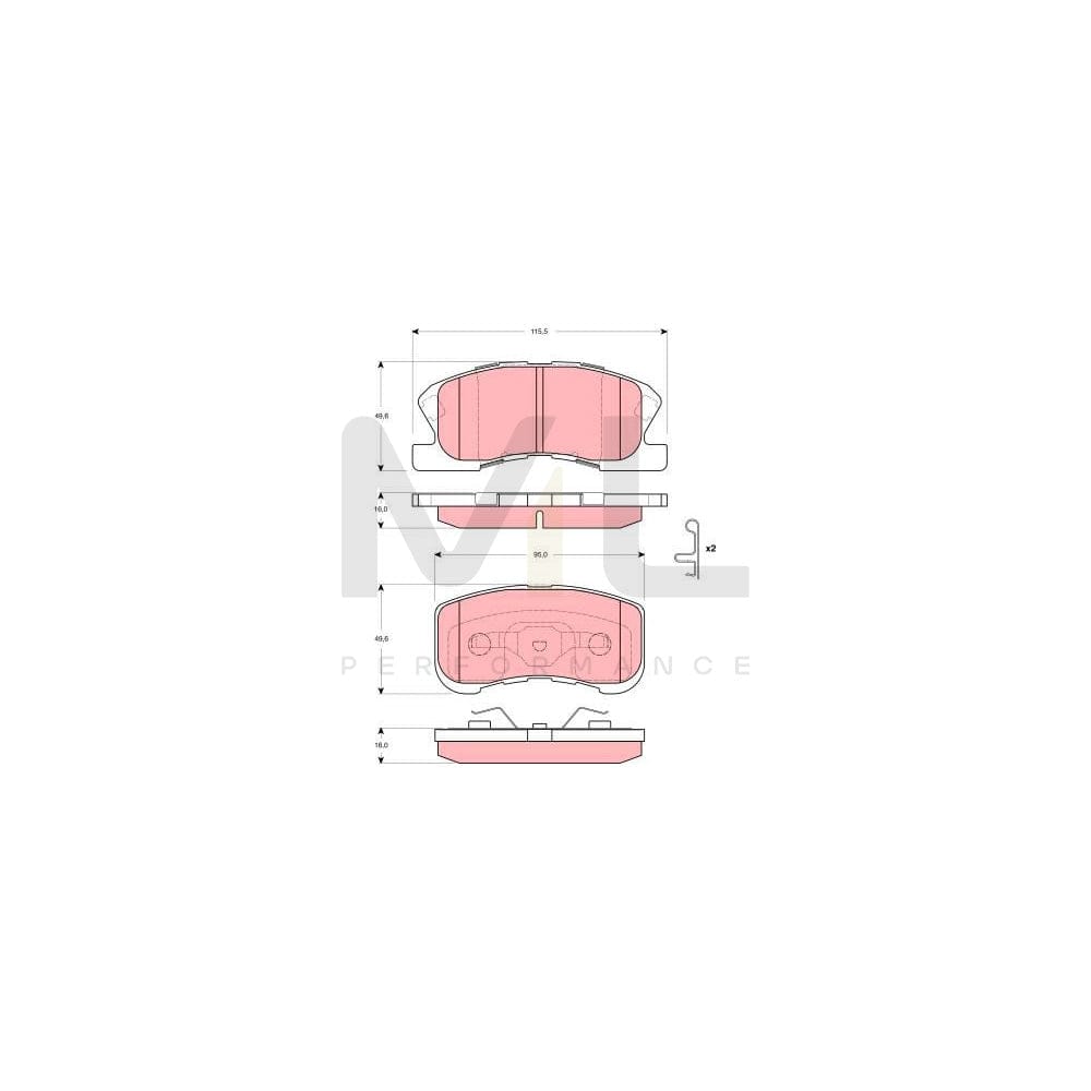 TRW Gdb3266 Brake Pad Set With Acoustic Wear Warning