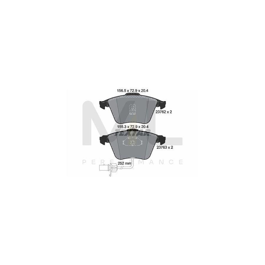 TEXTAR 2376201 Brake pad set with integrated wear warning contact