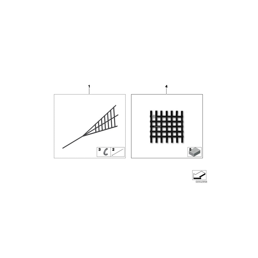 Genuine BMW 72118417049 Attachment Set Door Net F. WINDOW (Inc. M235i Racing & M4 GT4)