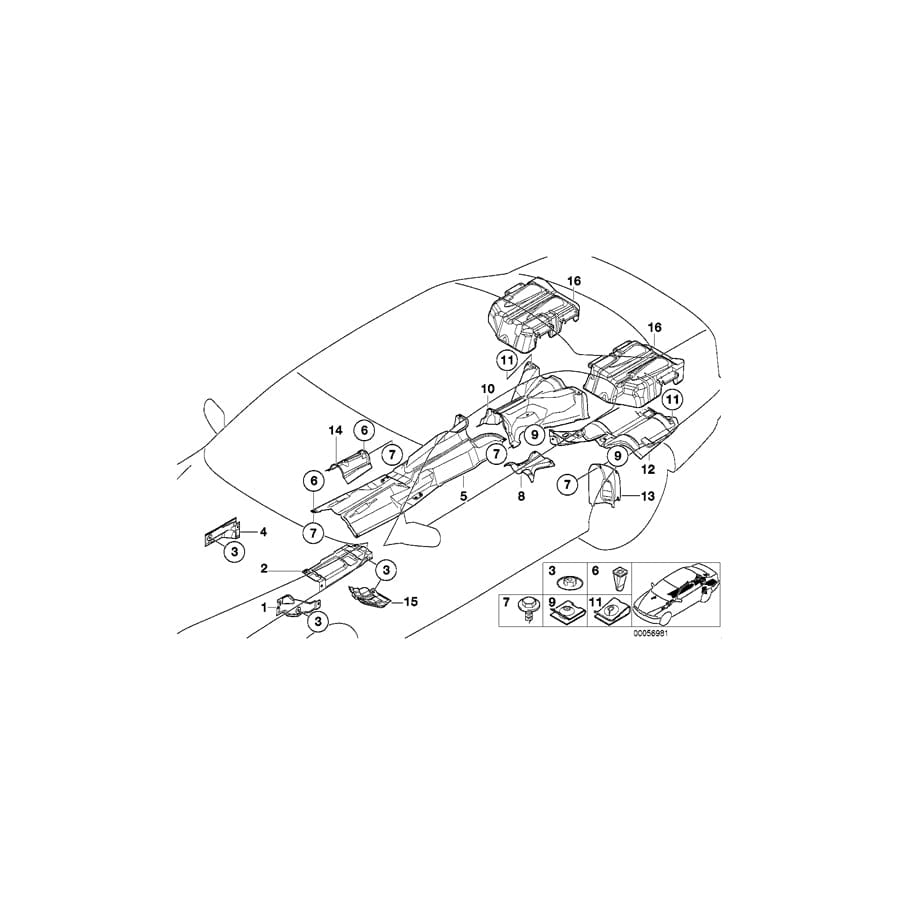 Genuine BMW 51488211947 E39 E38 Heat Resist.Plate Right Engine Support (Inc. 528i, 735i & 728i)