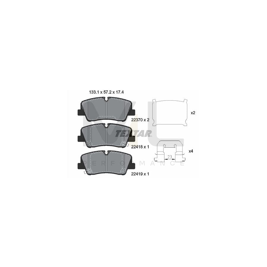 TEXTAR 2241801 Brake pad set for HYUNDAI H350 with acoustic wear warning, with accessories