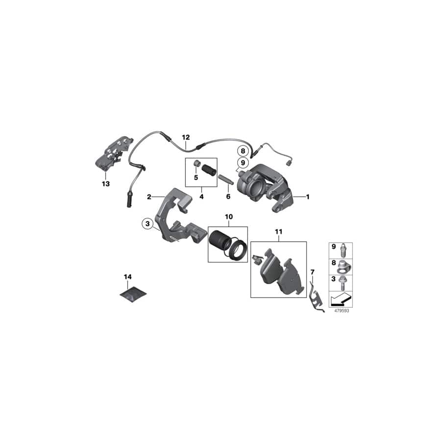 Genuine BMW 34216790188 F02 F01 F07 Calliper Carrier (Inc. 730d, 730dX & 740i)