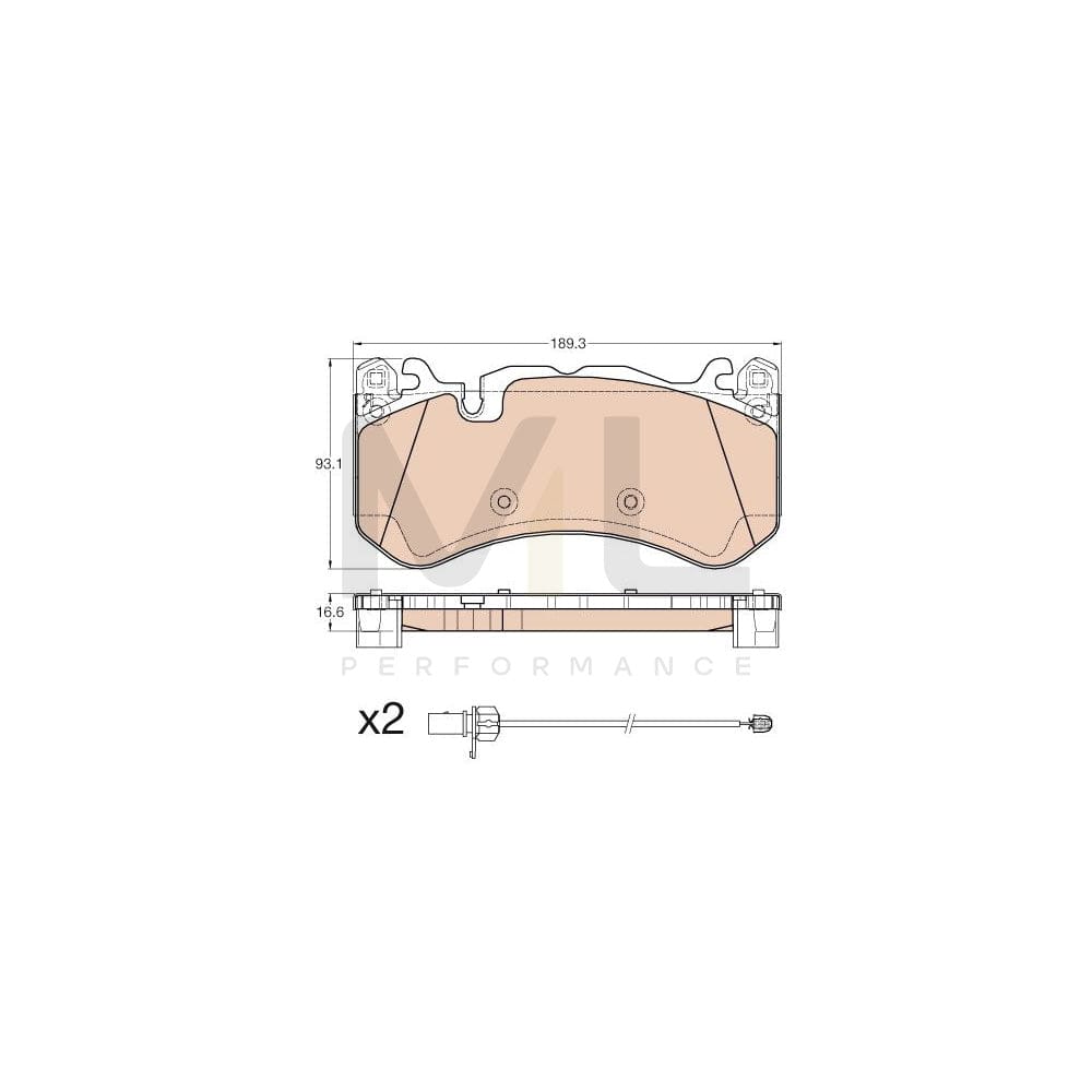 TRW Gdb1977 Brake Pad Set Incl. Wear Warning Contact