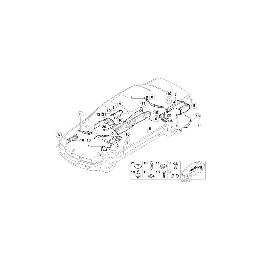 Genuine BMW 51488125959 E38 Heat Insulation, Rear Silencer, Left (Inc. 750i, 740iLP & 730iL)