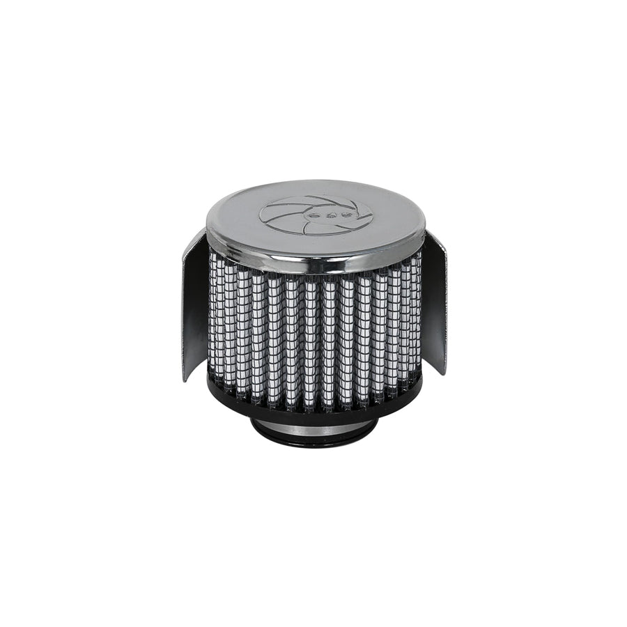 aFe 18-01382 1-3/8 IN F x 3 IN B x 3 IN T x 2-1/2 IN H - w/ Chrome Heat Shield Crankcase Vent Filter