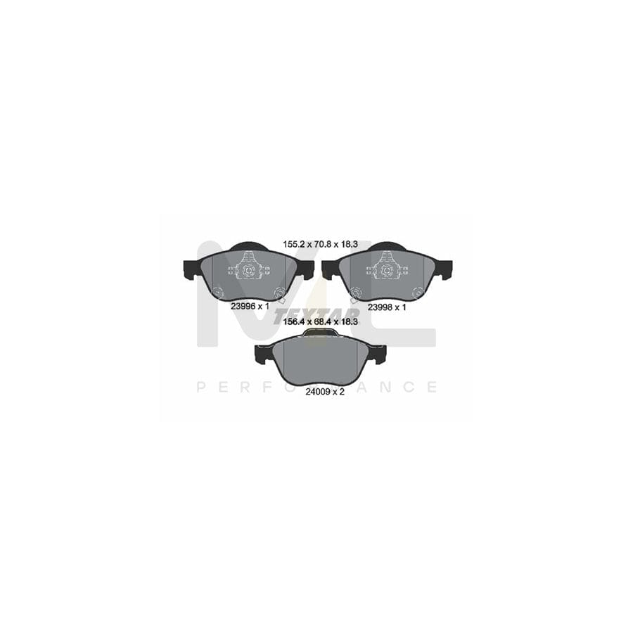 TEXTAR 2399601 Brake pad set for TOYOTA AVENSIS with acoustic wear warning