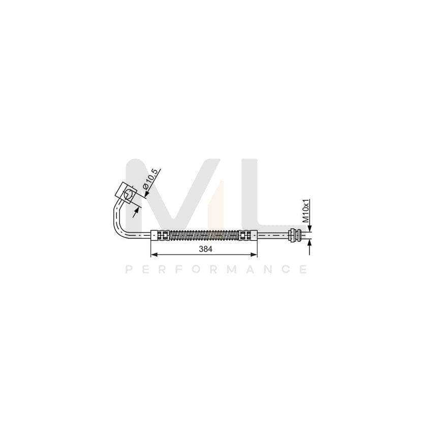 BOSCH 1 987 476 983 Brake Hose 390mm, M10x1 | ML Performance Car Parts