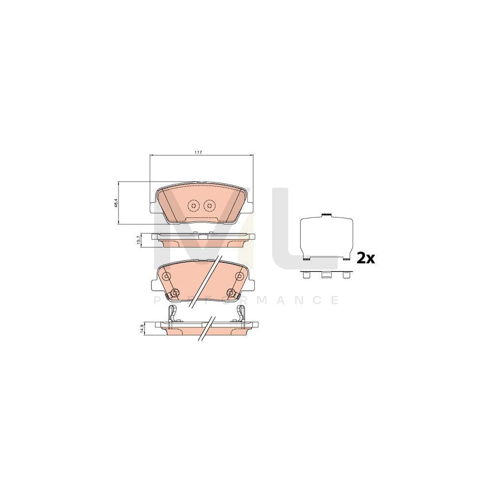TRW Gdb3624 Brake Pad Set With Acoustic Wear Warning