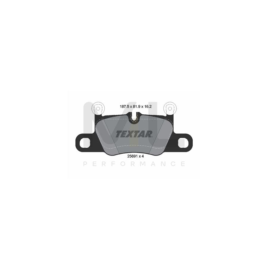 TEXTAR 2569101 Brake pad set prepared for wear indicator, with counterweights