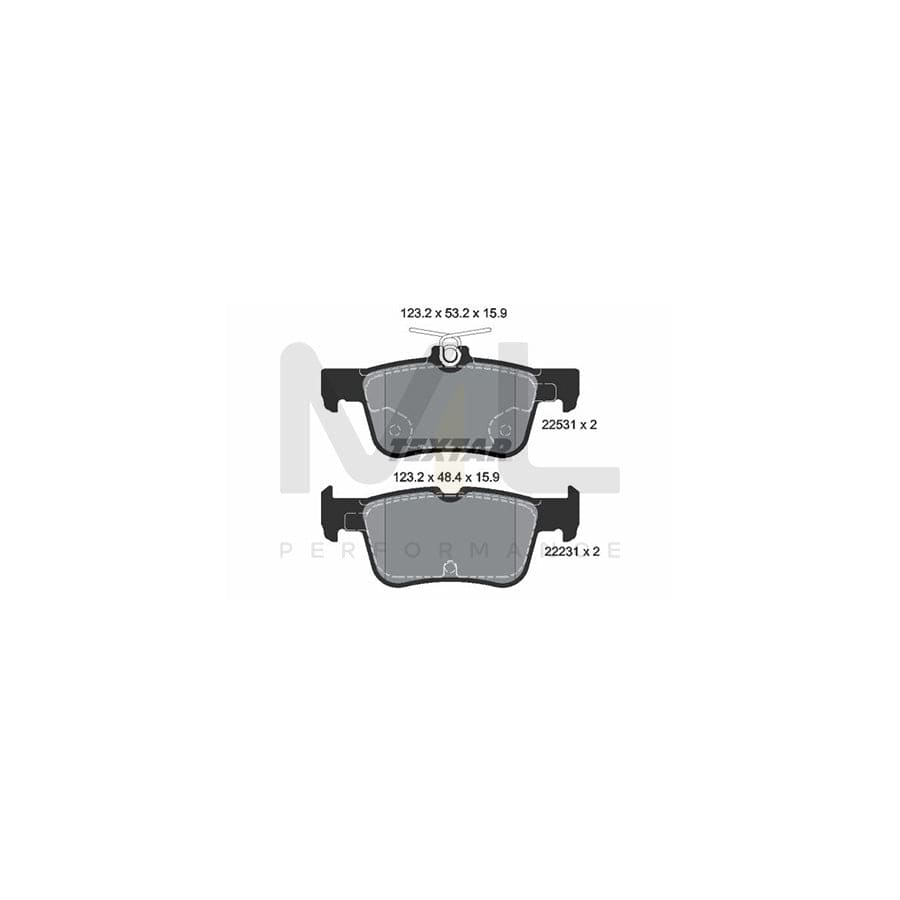 TEXTAR 2253101 Brake pad set not prepared for wear indicator