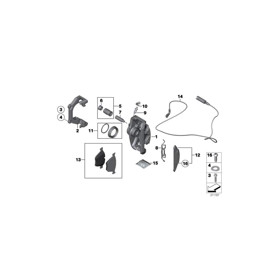 Genuine BMW 34216789715 RR4 F03 Caliper Housing Left (Inc. Ghost, 750LiS & Ghost EWB)