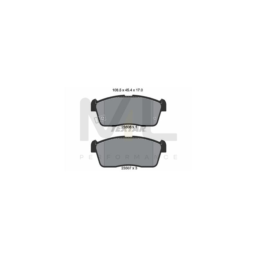 TEXTAR 2350801 Brake pad set with acoustic wear warning