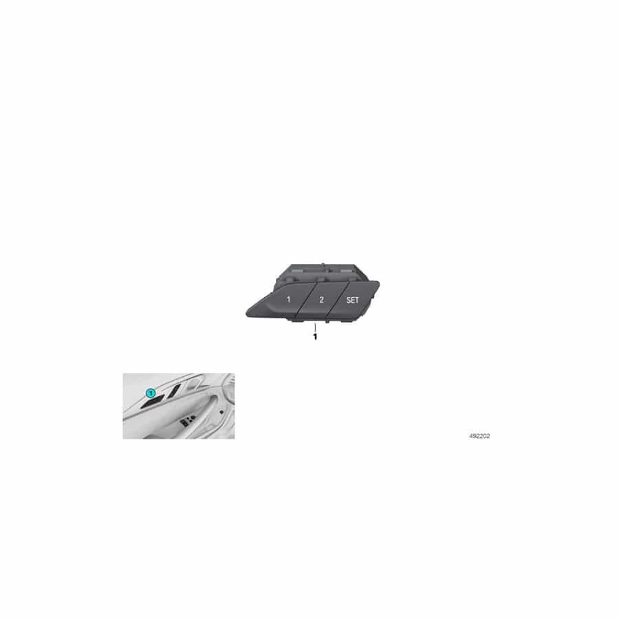 Genuine BMW 61319490318 F93 G16 Switch Combination Seat Memory, Right (Inc. 840i, M8 & 840iX)