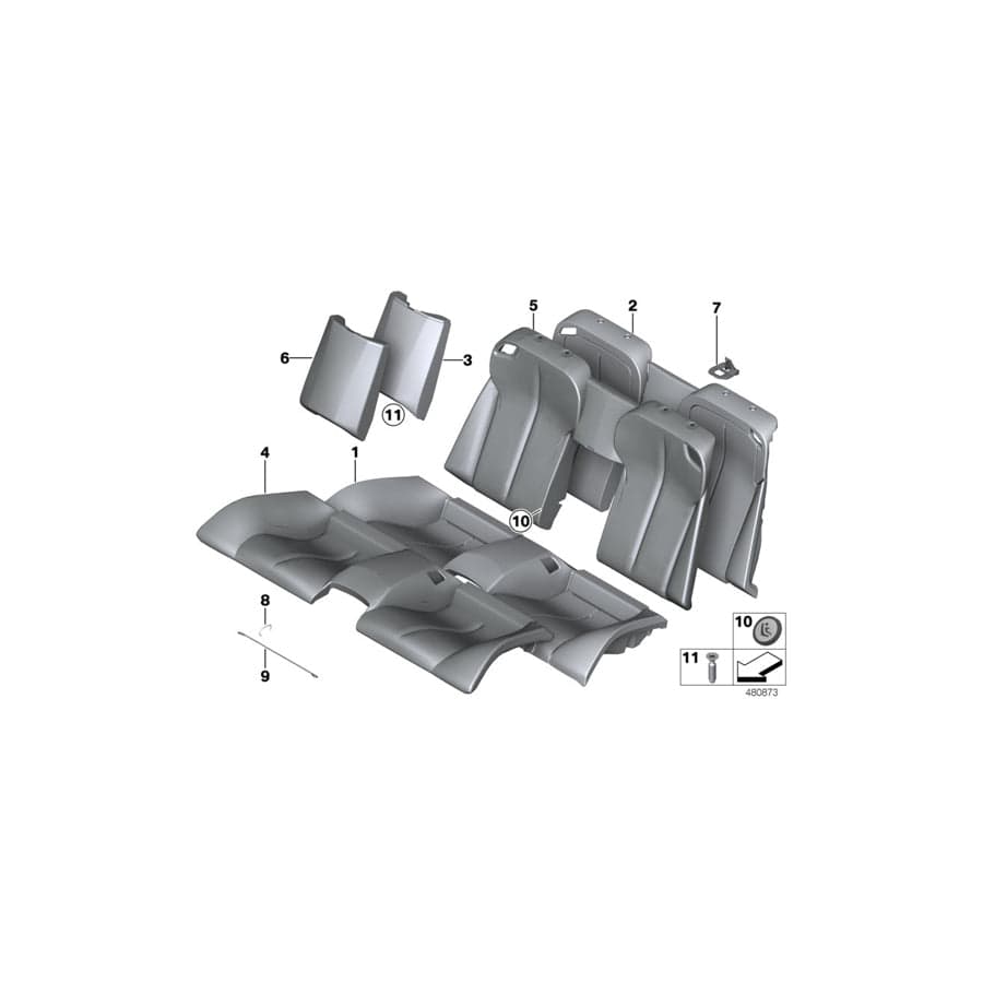Genuine BMW 52207280329 F13 F12 Leather Cover, Rear Backrest NAEZ ZIMTBRAUN (Inc. 640d, 650iX & 650i)
