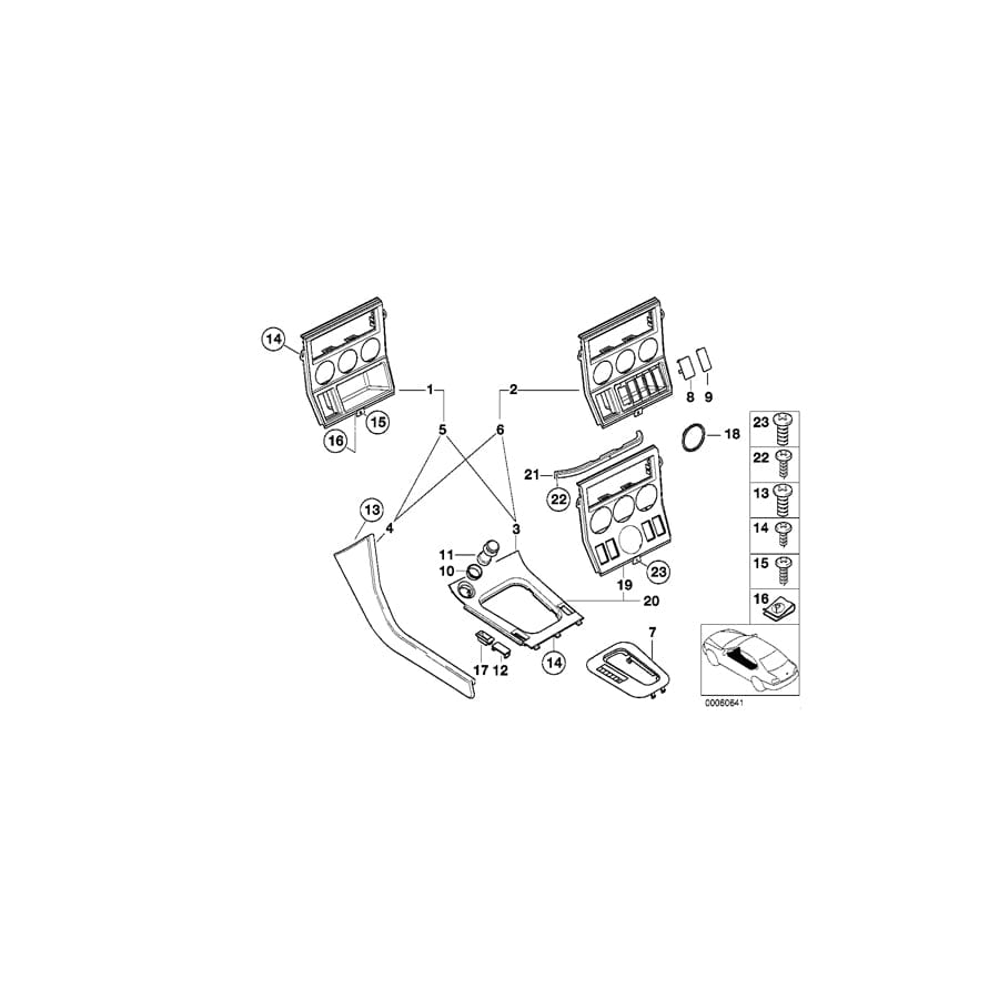 Genuine BMW 51168401833 E36 Cover, Storage Compartment Bottom ALU (Inc. Z3 2.8)