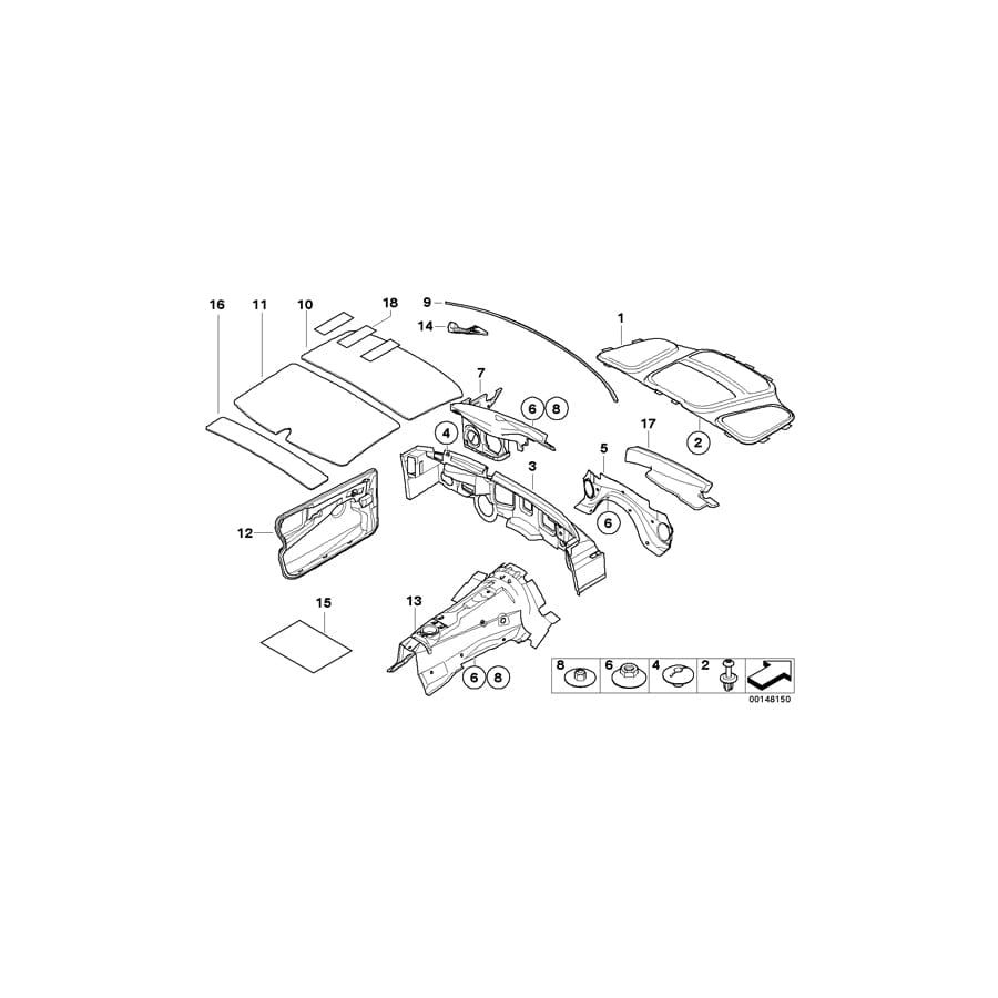 Genuine BMW 51487897773 E60 E64 E63 Sound Insulating Tunnel Front (Inc. M5 & M6)
