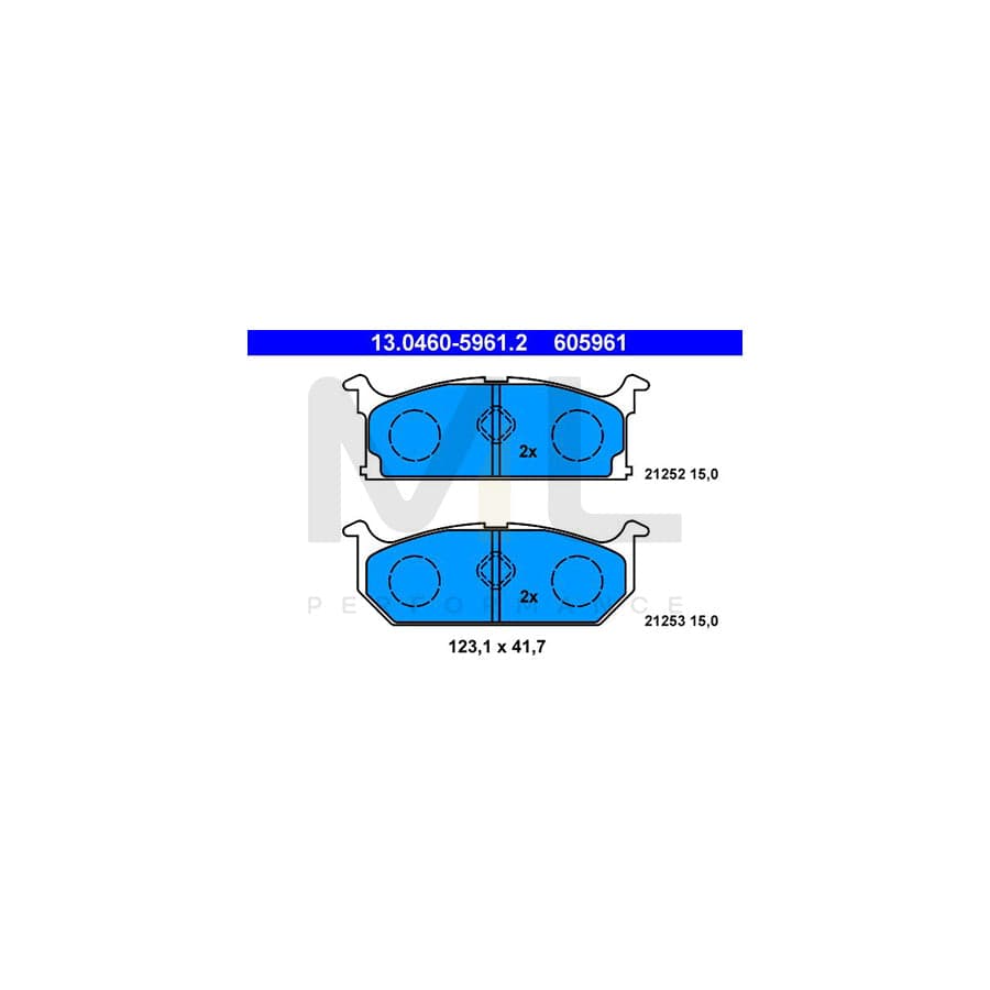 ATE 13.0460-5961.2 Brake pad set excl. wear warning contact, not prepared for wear indicator